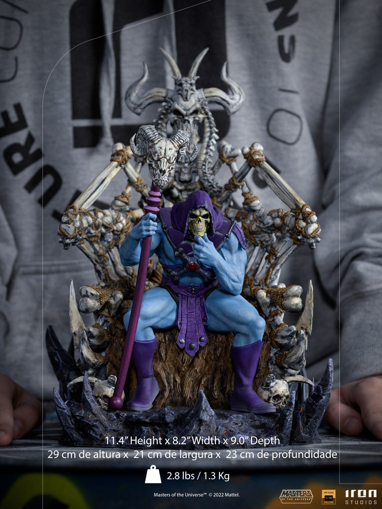 Iron Studios《太空超人》王座上的骷髏王（Skeletor on Throne）1/10 比例全身雕像 邪惡魔王的沈思姿態！