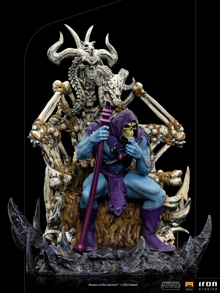 Iron Studios《太空超人》王座上的骷髏王（Skeletor on Throne）1/10 比例全身雕像 邪惡魔王的沈思姿態！