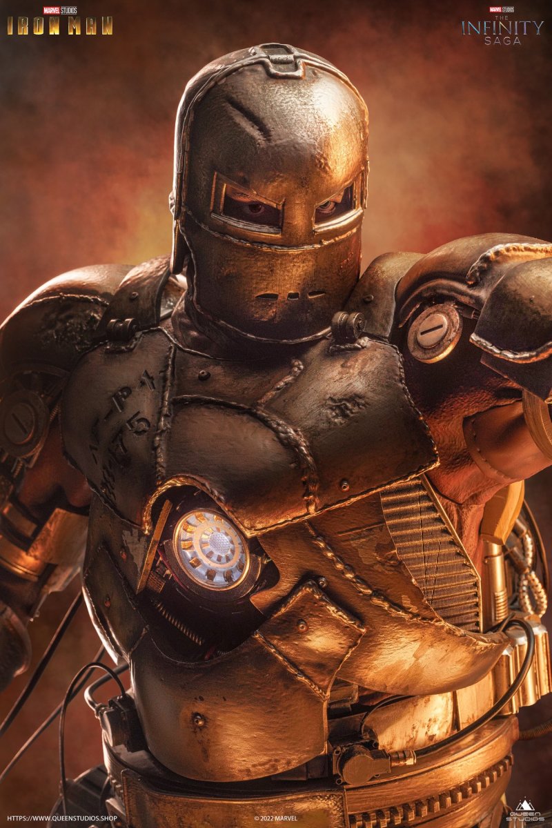 Queen Studios《鋼鐵人》鋼鐵人馬克1(Iron Man Mark 1)1/4 比例全身雕像 細緻工藝逼真再現鋼鐵人原點!