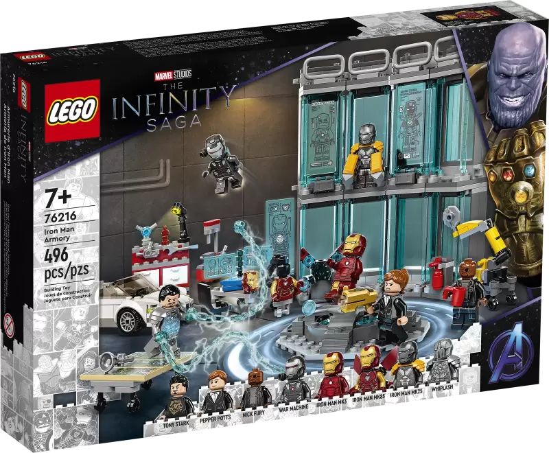 LEGO 76216 MARVEL「鋼鐵人格納庫」（Iron Man Armoury）鞭狂馬克2 化身樂高人偶登場！