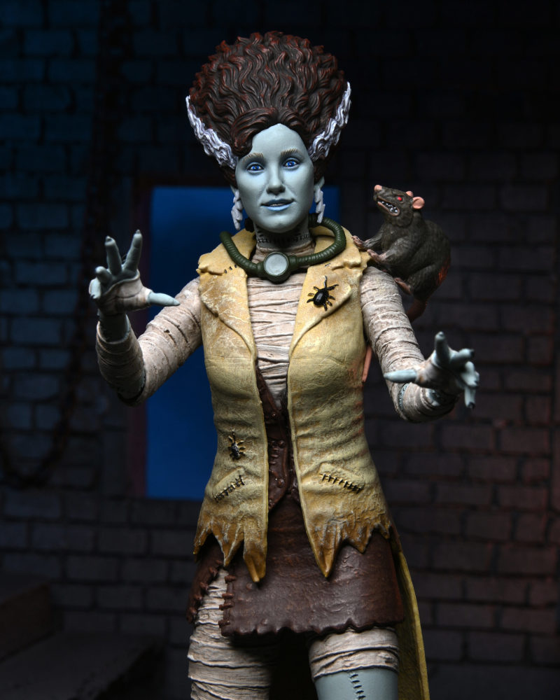 NECA 環球怪物×忍者龜 艾波·歐尼爾化身「科學怪人新娘」（April as The Bride）7 吋可動人偶