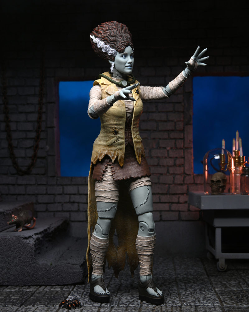 NECA 環球怪物×忍者龜 艾波·歐尼爾化身「科學怪人新娘」（April as The Bride）7 吋可動人偶