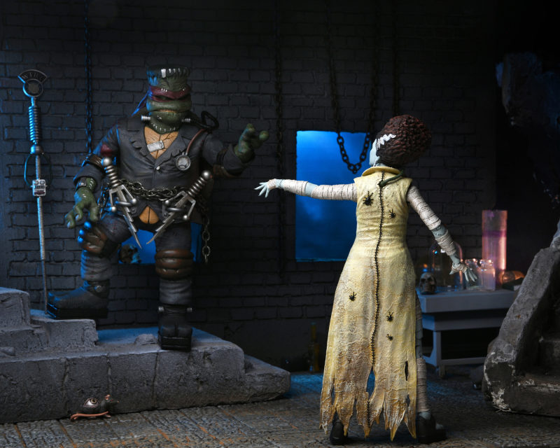 NECA 環球怪物×忍者龜 艾波·歐尼爾化身「科學怪人新娘」（April as The Bride）7 吋可動人偶