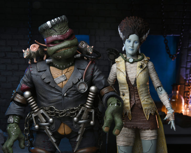 NECA 環球怪物×忍者龜 艾波·歐尼爾化身「科學怪人新娘」（April as The Bride）7 吋可動人偶