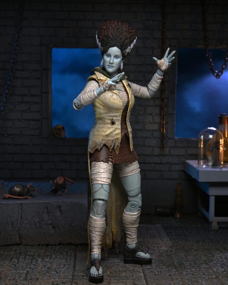 NECA 環球怪物×忍者龜 艾波·歐尼爾化身「科學怪人新娘」（April as The Bride）7 吋可動人偶