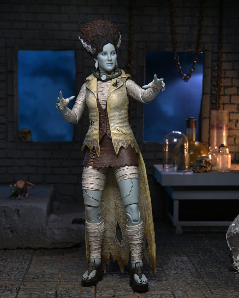 NECA 環球怪物×忍者龜 艾波·歐尼爾化身「科學怪人新娘」（April as The Bride）7 吋可動人偶