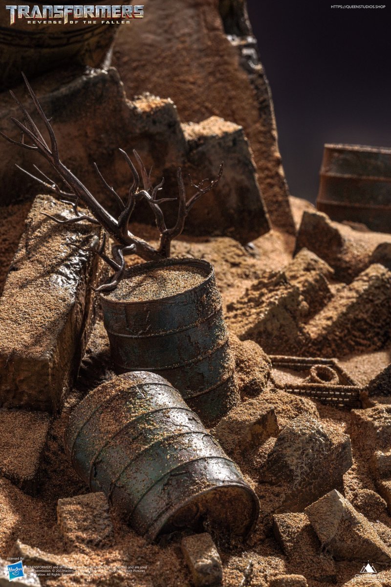 Queen Studios《變形金剛：復仇之戰》天火柯博文大戰密卡登（Jetpower Optimus Prime VS Megatron）場景雕像
