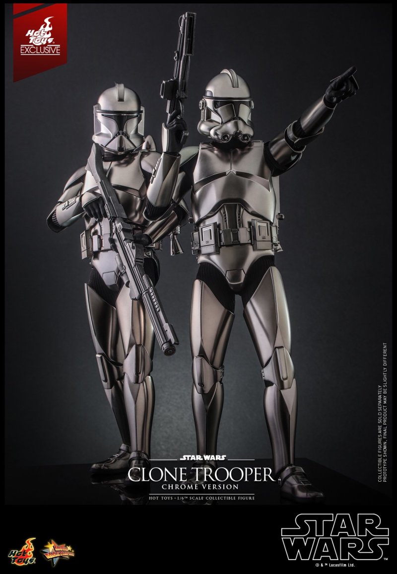 Hot Toys《星際大戰》複製人士兵銀色電鍍版（Clone Trooper Chrome