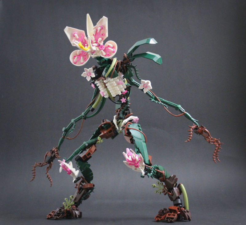 Jayfa 樂高 MOC 作品《怪奇物語》蘭花魔神（The Demogorchid）嶄新感覺的恐怖植物魔王！