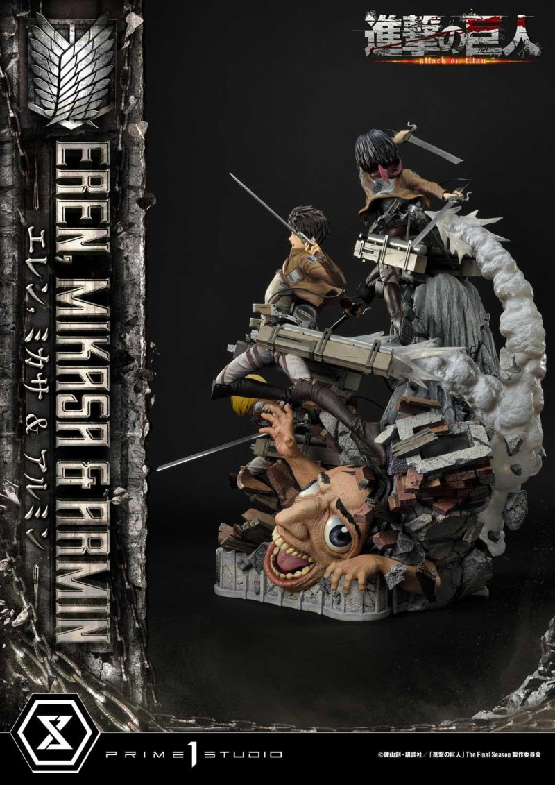Prime 1 Studio《進擊的巨人》艾連・米卡莎・阿爾敏（エレン・ミカサ・アルミン）1/4 比例場景雕像 普通版/DX特典版
