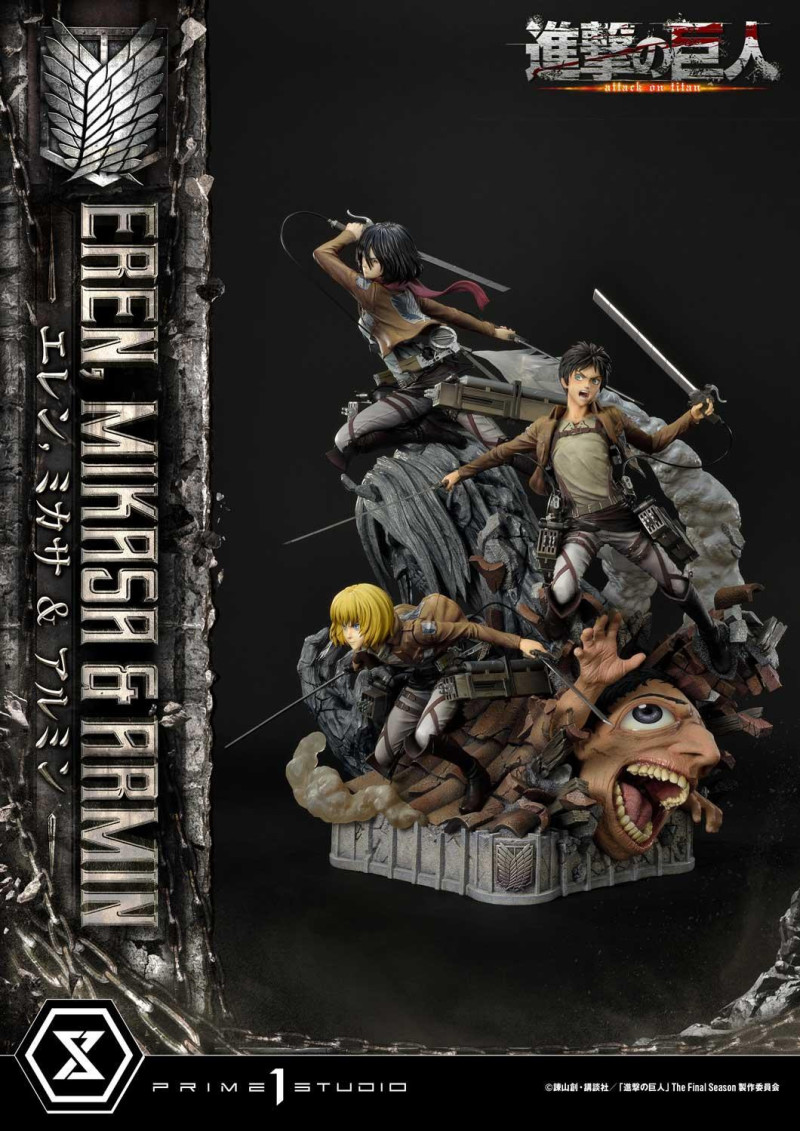 Prime 1 Studio《進擊的巨人》艾連・米卡莎・阿爾敏（エレン・ミカサ・アルミン）1/4 比例場景雕像 普通版/DX特典版