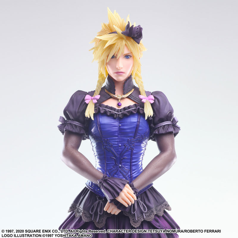 《FF7RE》美麗的女裝克勞德在 PLAY ARTS改可動人偶、STATIC ARTS 完成品模型系列立體化！