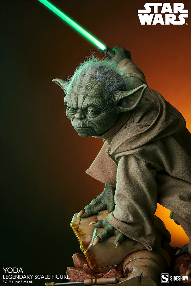 Sideshow《星際大戰》尤達（Yoda）1/2 比例全身雕像 躍動再現大師風範！