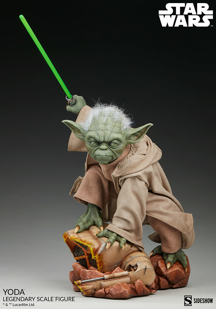 Sideshow《星際大戰》尤達（Yoda）1/2 比例全身雕像 躍動再現大師風範！