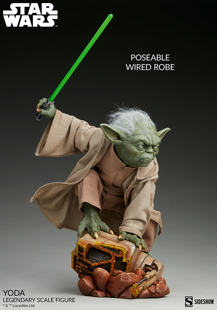 Sideshow《星際大戰》尤達（Yoda）1/2 比例全身雕像 躍動再現大師風範！