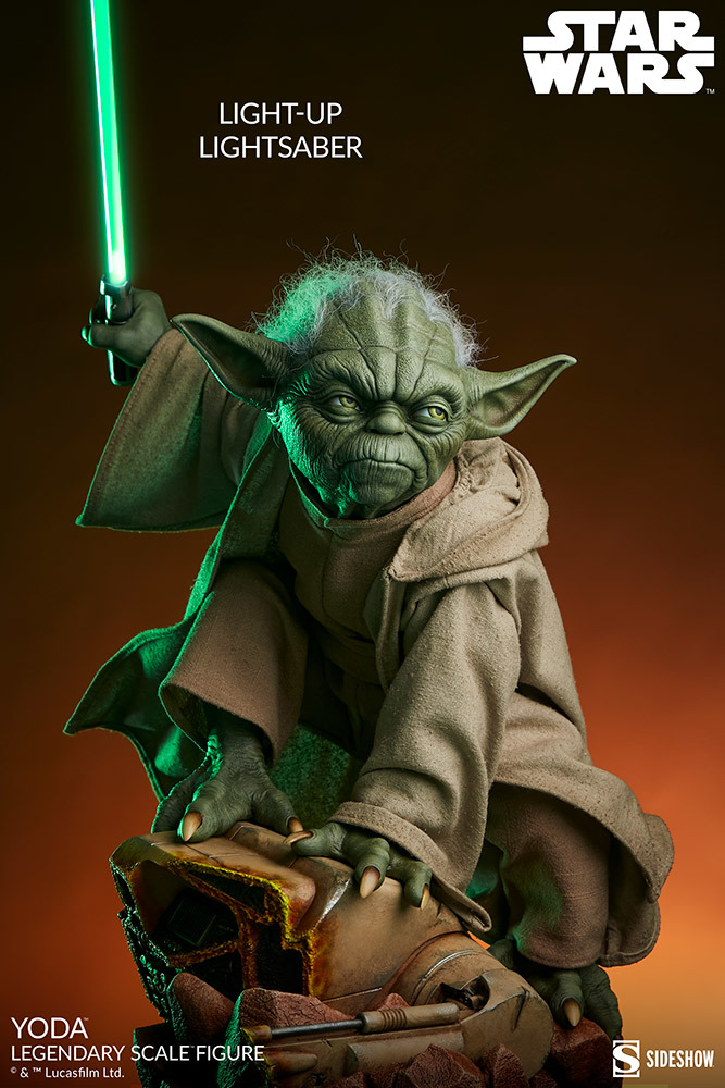 Sideshow《星際大戰》尤達（Yoda）1/2 比例全身雕像 躍動再現大師風範！