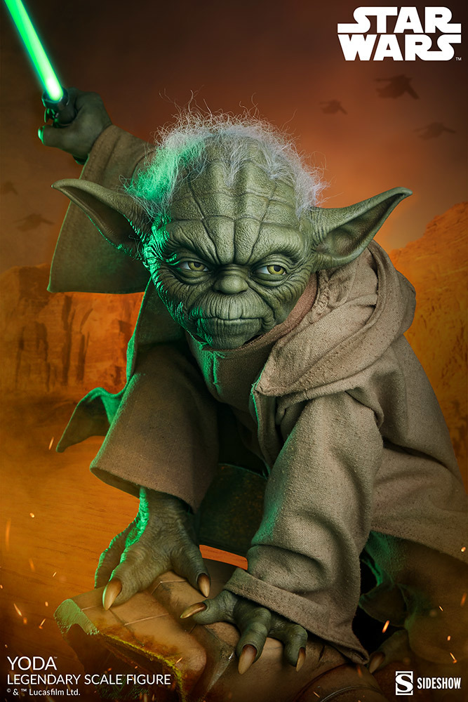 Sideshow《星際大戰》尤達（Yoda）1/2 比例全身雕像 躍動再現大師風範！