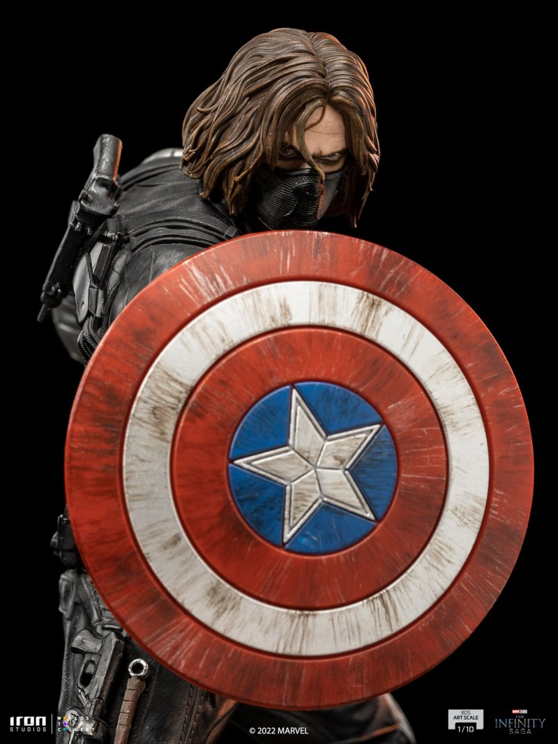 Iron Studios《美國隊長2：酷寒戰士》酷寒戰士（Winter Soldier）1/10 比例全身雕像 少見的持盾造型立體化！