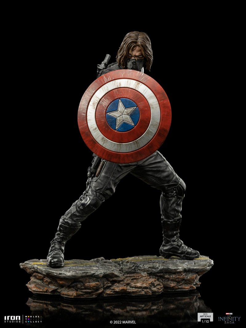Iron Studios《美國隊長2：酷寒戰士》酷寒戰士（Winter Soldier）1/10 比例全身雕像 少見的持盾造型立體化！