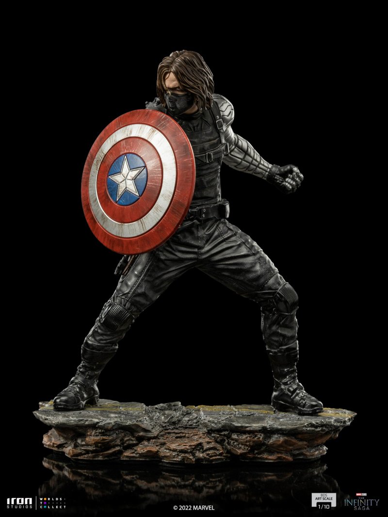 Iron Studios《美國隊長2：酷寒戰士》酷寒戰士（Winter Soldier）1/10 比例全身雕像 少見的持盾造型立體化！
