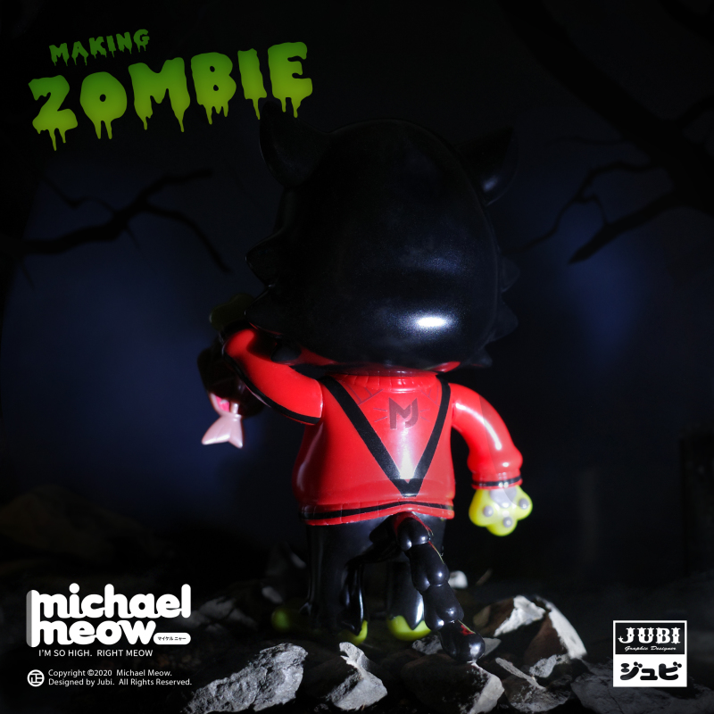 JUBI「麥可喵 (Michael Meow) ZOMBIE Ver.」軟膠玩具 致敬永遠的流行樂之王!