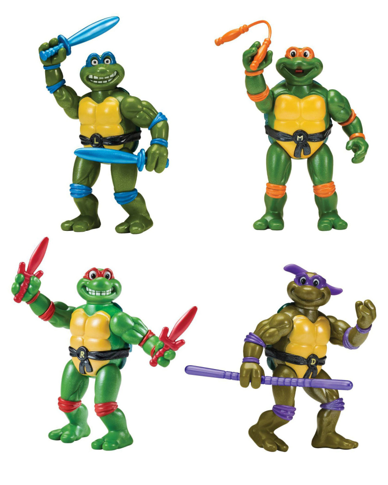 Playmates Toys「忍者龜 - 卡通四人包」吊卡玩具（TMNT – Cartoon 4-Pack）讚到不行的可愛風格！