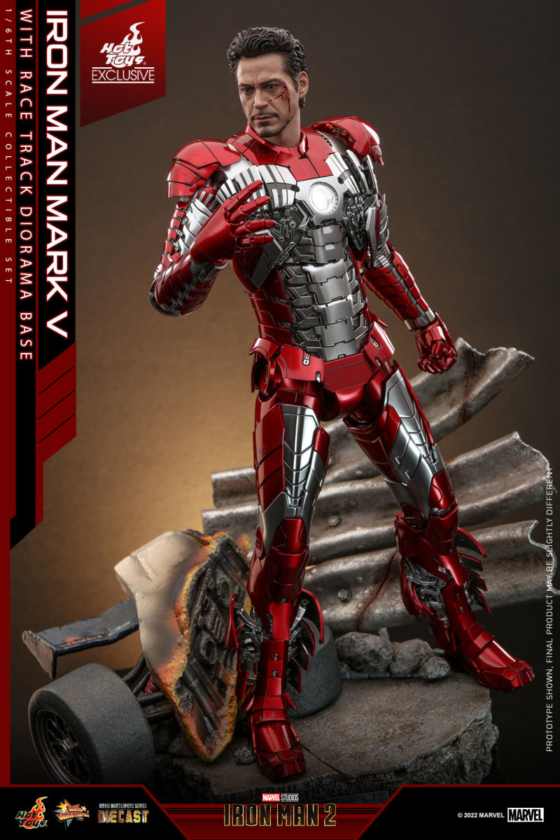 Hot Toys《鋼鐵人2》鋼鐵人馬克5＆賽車場底座（Iron Man Mark V & Race