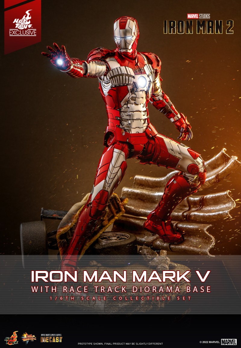 Hot Toys《鋼鐵人2》鋼鐵人馬克5＆賽車場底座（Iron Man Mark V & Race Track Diorama Base）1/6 比例收藏套組
