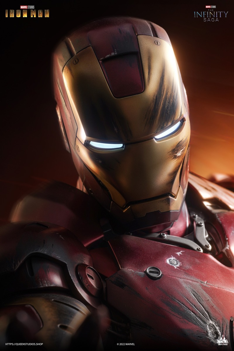 Queen Studios《鋼鐵人》鋼鐵人馬克3 1/2 比例全身雕像 普通版、戰損版同步登場!