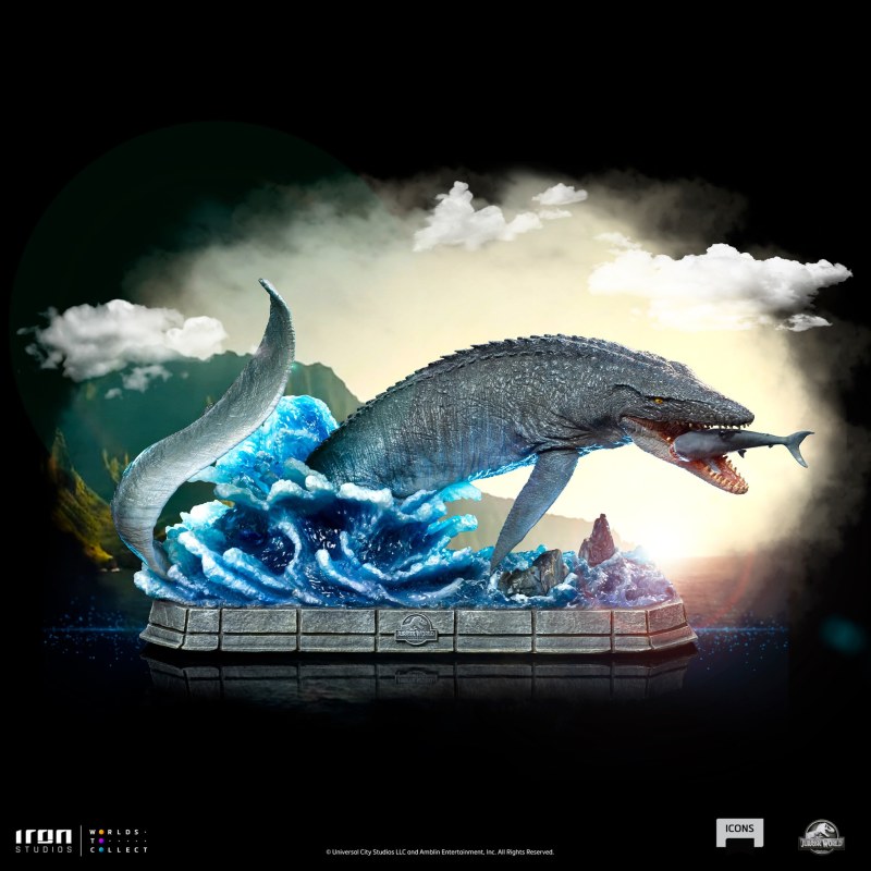 Iron Studios《侏羅紀世界》滄龍（Mosasaurus）無比例場景雕像 震撼餵食秀縮小再現！