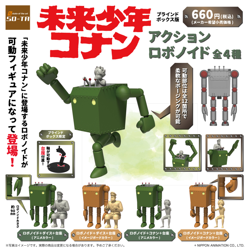 SO-TA 《未來少年柯南》可動作業機器人（アクションロボノイド）轉蛋 重現各種靈活姿態