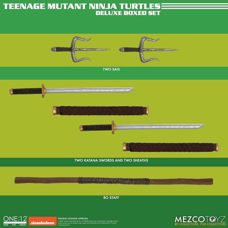 MEZCO TOYZ ONE:12 COLLECTIVE「忍者龜豪華套裝組」配件超澎湃的超猛神龜來襲!