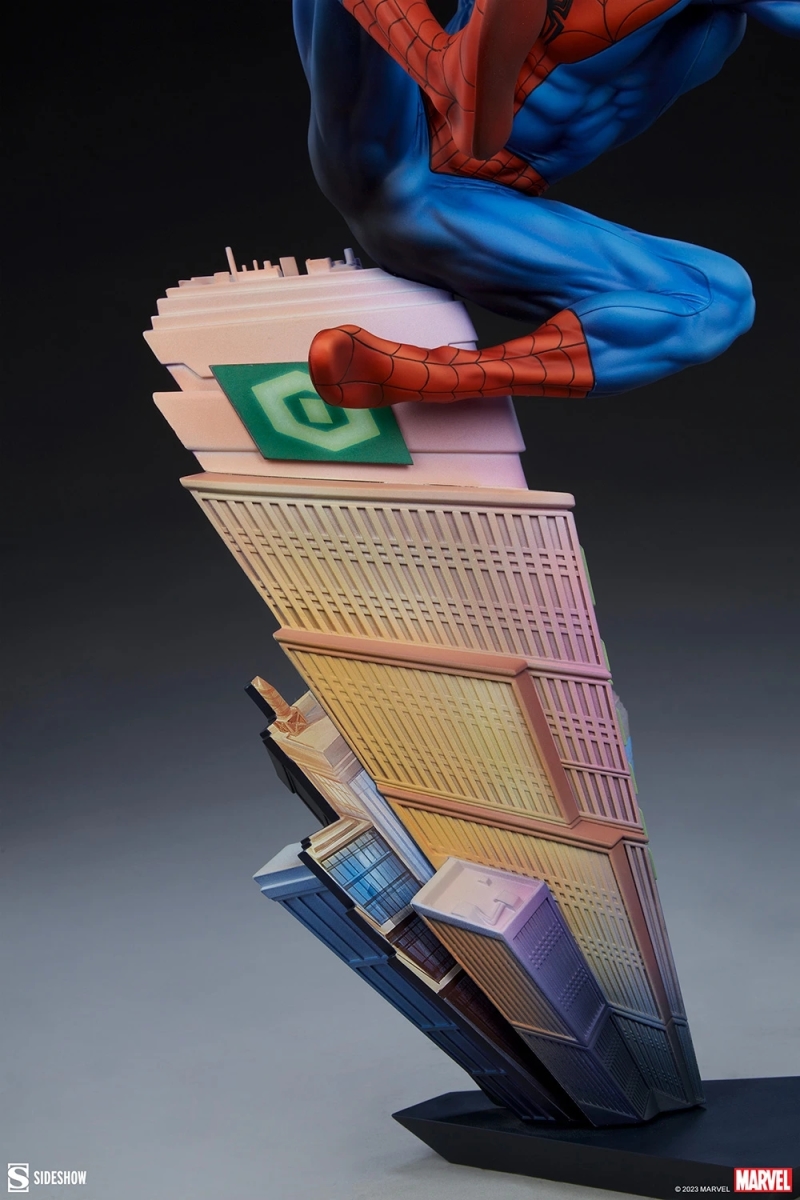 Sideshow Premium Format Figure「蜘蛛人」場景雕像 飛躍半空的動感造型！