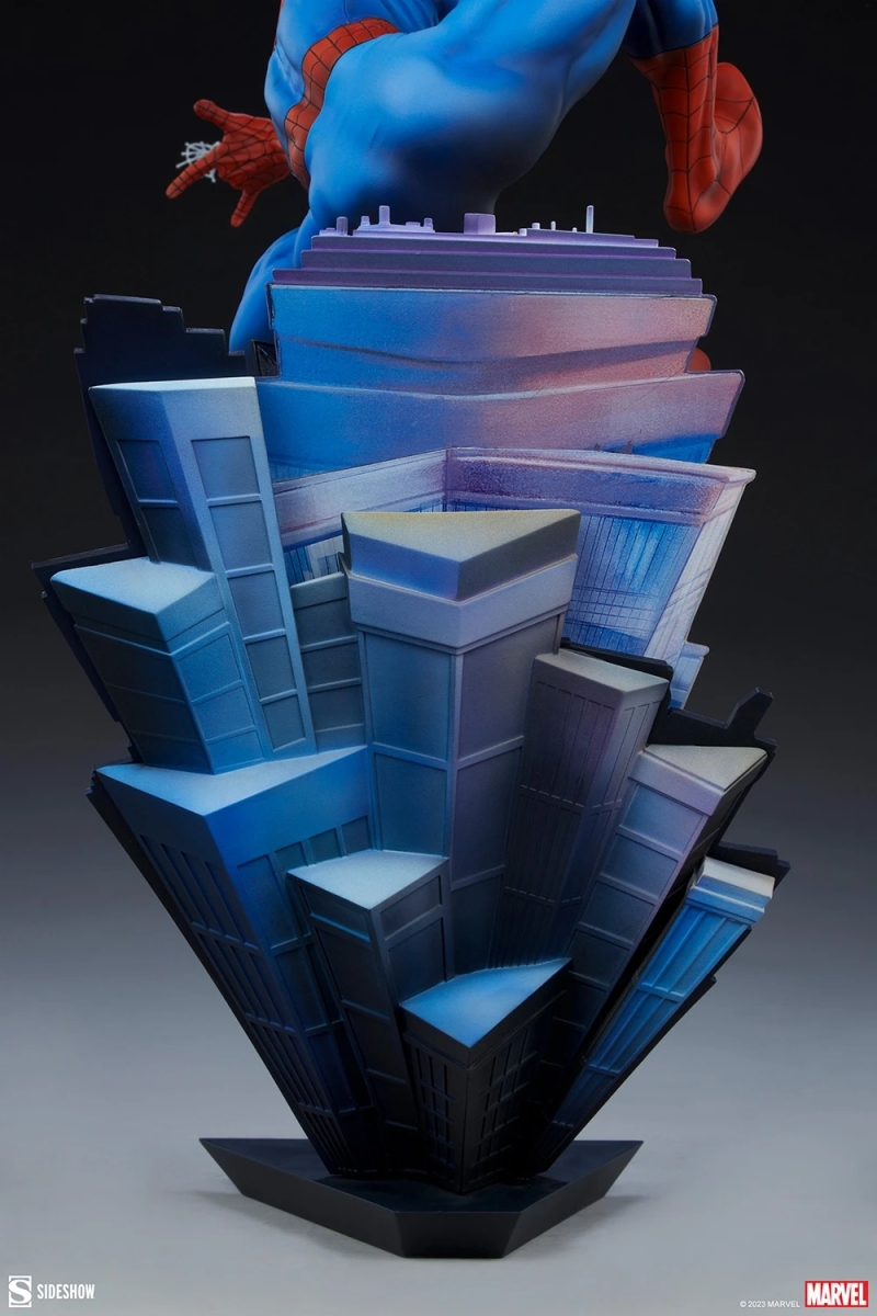 Sideshow Premium Format Figure「蜘蛛人」場景雕像 飛躍半空的動感造型！