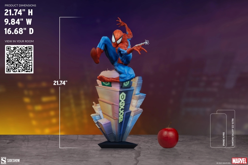 Sideshow Premium Format Figure「蜘蛛人」場景雕像 飛躍半空的動感造型！