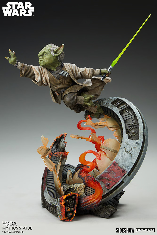 Sideshow Collectibles《星際大戰》尤達（Yoda）- Mythos 全身雕像 敏捷作戰姿態躍動再現！