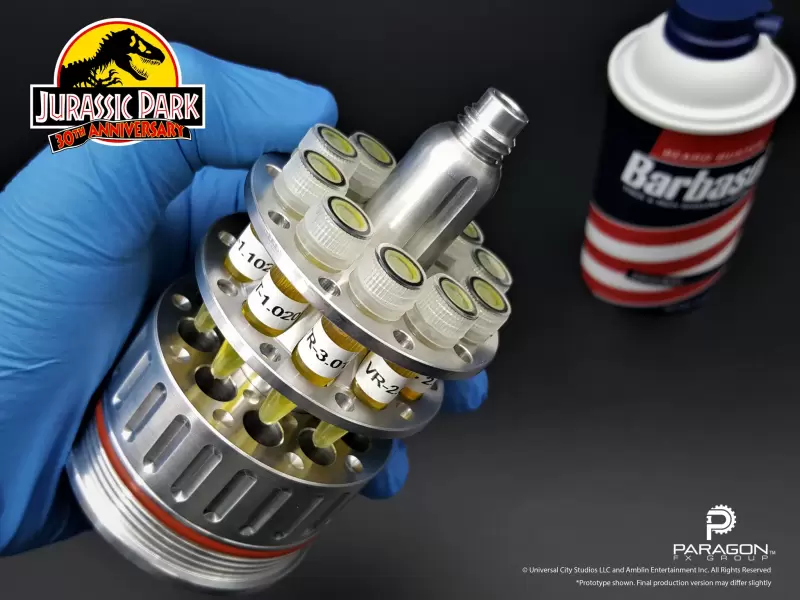 Paragon FX Group《侏羅紀公園》低溫運送罐（Barbasol 刮鬍泡罐）經典道具複製品