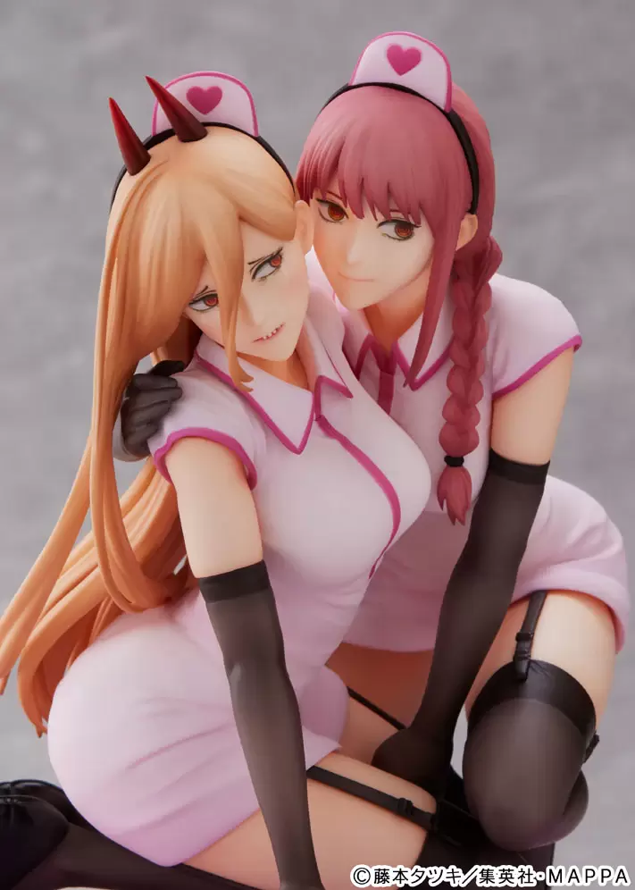 F:NEX《鏈鋸人》帕瓦＆真紀真 護士ver. 1/7 比例模型套組 粉紅護士服+吊帶襪的經典搭配！