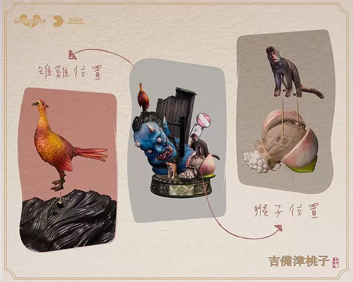 ASMUS TOYS原創 Girl Crush 系列「吉備津桃子」12吋可動人偶 高校生/斬鬼武士雙身分超豪華配件！