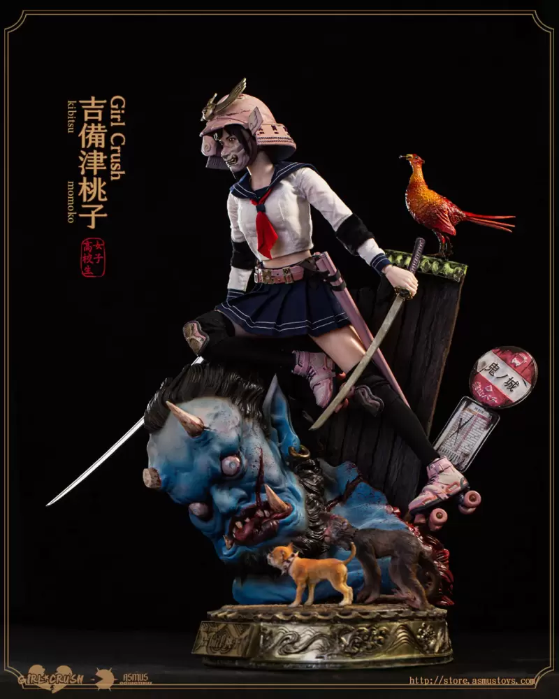 ASMUS TOYS原創 Girl Crush 系列「吉備津桃子」12吋可動人偶 高校生/斬鬼武士雙身分超豪華配件！