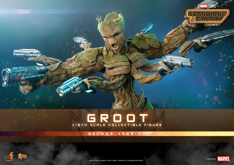 Hot Toys《星際異攻隊3》格魯特（Groot）1/6 比例收藏級人偶 豪華版 附上額外軀幹零件＆手槍重現劇中造型！