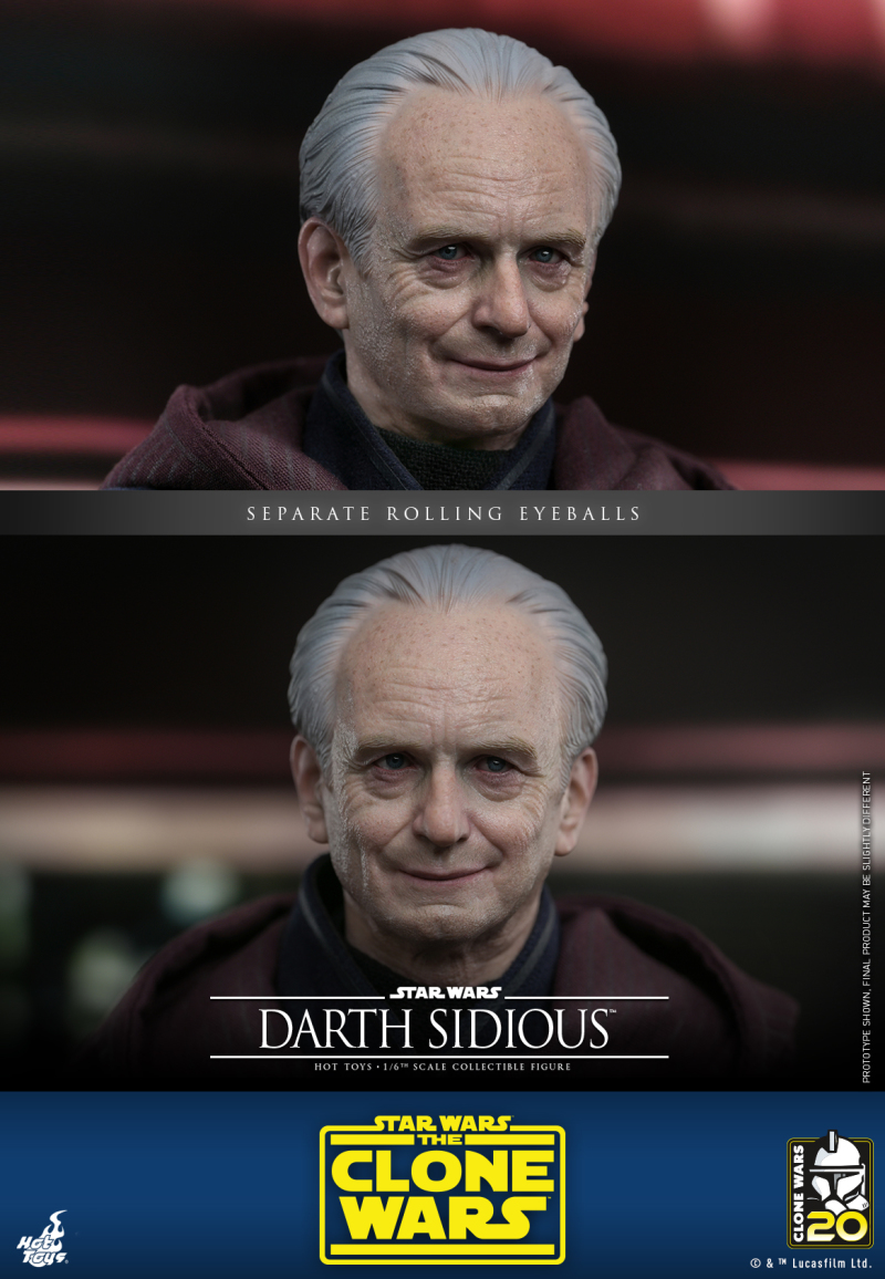 Hot Toys《星際大戰:複製人之戰》達斯·西帝(Darth Sidious)1/6 比例收藏級人偶 壓迫感極強的皇帝風采再臨!
