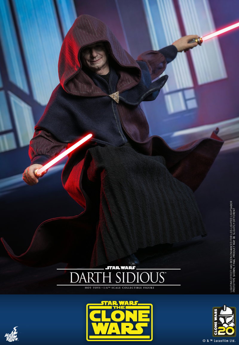 Hot Toys《星際大戰:複製人之戰》達斯·西帝(Darth Sidious)1/6 比例收藏級人偶 壓迫感極強的皇帝風采再臨!
