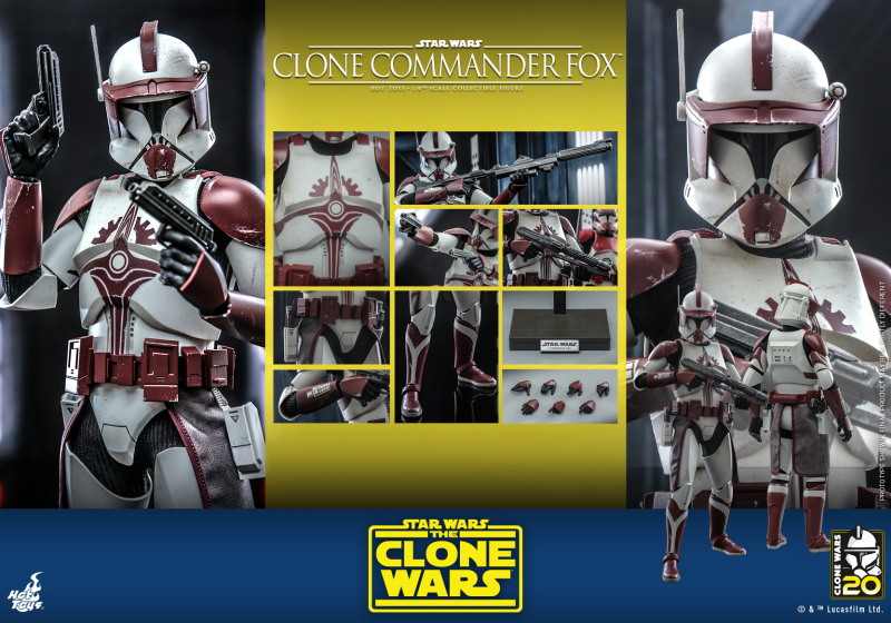 Hot Toys《星際大戰:複製人之戰》複製人指揮官福克斯(Clone Commander Fox)1/6 比例收藏級人偶 胸前獨特紋章再現!
