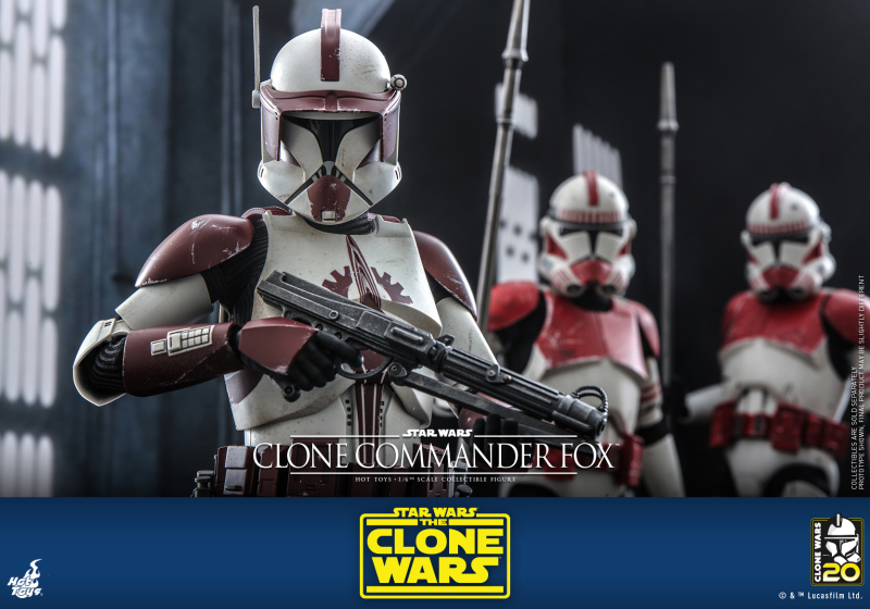 Hot Toys《星際大戰:複製人之戰》複製人指揮官福克斯(Clone Commander Fox)1/6 比例收藏級人偶 胸前獨特紋章再現!