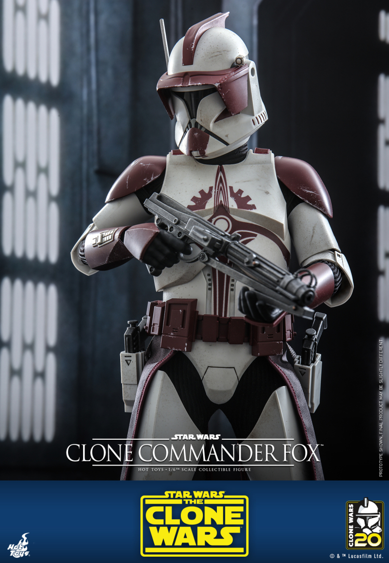 Hot Toys《星際大戰:複製人之戰》複製人指揮官福克斯(Clone Commander Fox)1/6 比例收藏級人偶 胸前獨特紋章再現!