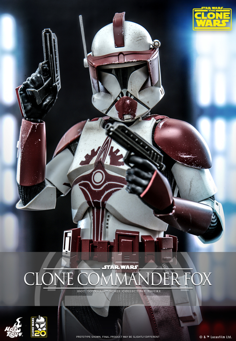 Hot Toys《星際大戰：複製人之戰》複製人指揮官福克斯（Clone Commander Fox）1/6 比例收藏級人偶 胸前獨特紋章再現！