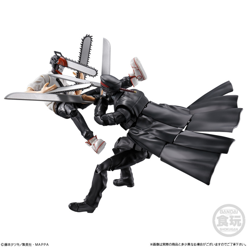 萬代食玩「SMP Kit Makes Pose《鏈鋸人》武士刀 套組」組裝模型 附還原激戰的素顏等替換件！