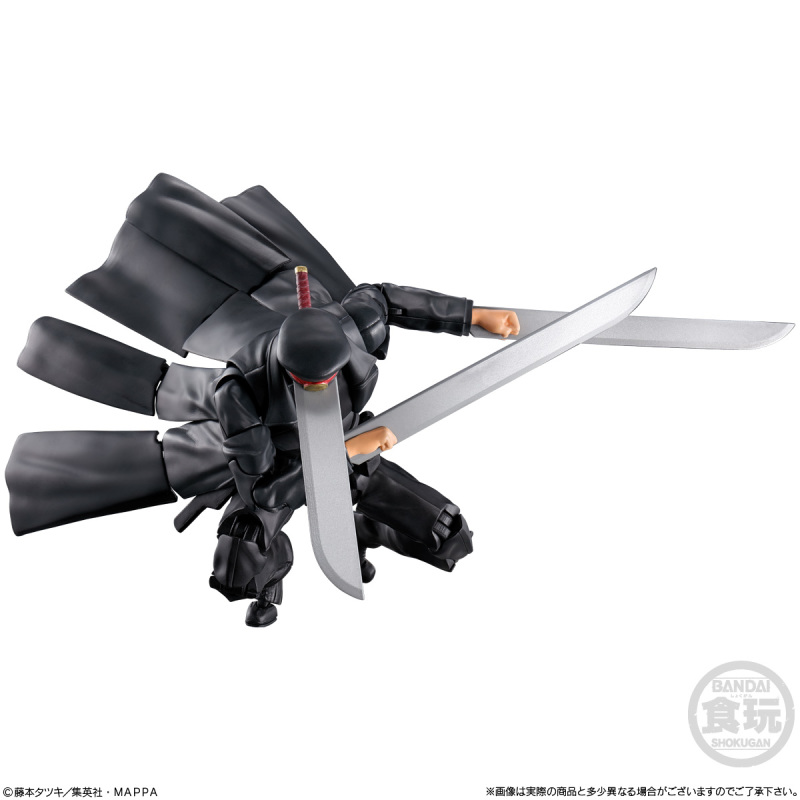 萬代食玩「SMP Kit Makes Pose《鏈鋸人》武士刀 套組」組裝模型 附還原激戰的素顏等替換件！