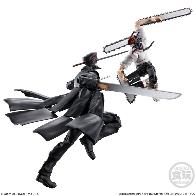 萬代食玩「SMP Kit Makes Pose《鏈鋸人》武士刀 套組」組裝模型 附還原激戰的素顏等替換件！